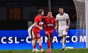 中超-刘若钒传射蒯纪闻中横梁 海港客场4-2梅州